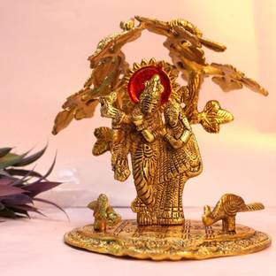 konst Handcrafted Golden Radha Krishna Tree Decorative Showpiece  -  21.59 cm