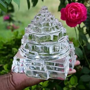Devlink Natural Quartz Crystal Sphatik Shree Yantra, Shri Chakra - 50g Decorative Showpiece  -  4 cm
