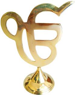 Asha Enchant Decor Sikh Religious Ek Onkar Symbol in Brass Suitable For Temple Puja Room Home Decor Decorative Showpiece  -  24 cm