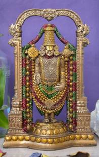 CraftnLove Bronze Tirupati Statue for home temple puja room decoration idols, Tirupati idol Decorative Showpiece  -  15 cm
