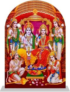 UNIQUE Ram Darbar idol for Car Dashboard murti Ram Parivar idol for home Lord Shree Ram Decorative Spiritual Gift Item & Statue for Bhagwan Temple /Pooja/ Home Decor / Office / Study Table, Holy Statue, Decorative Showpiece Decorative Showpiece  -  8 cm