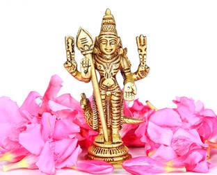 aalayam selveer Murugan Statue Mini | Murugan Idol Mini | Murugan Silai Brass Decorative Showpiece  -  8 cm