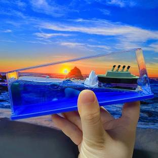 hexa hub Liquid Wave Cruise Ship Decoration Decorative Showpiece  -  10 cm
