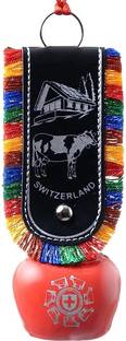 Tej Gifts Feng Shui Swiss Cow Bell for Positive Energy Vastu Bell Car Hanging Key Chain Decorative Showpiece  -  16 cm