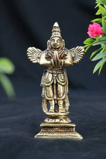 mahadev brass Garuda brass idol 4 inch Antique Finish Statue for Pooja , Vastu & Home Decor Decorative Showpiece  -  10 cm