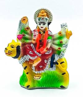 ATUT Maa durga idol, murti for Home Temple in Small size Decorative Showpiece  -  10 cm
