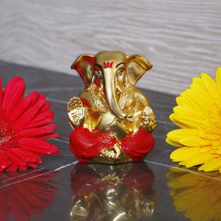 Neodrift Neodrift Ganesh Idol for Home Temple ( 24kt & 999 Silver Plated) Decorative Showpiece  -  7.5 cm