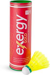 Exergy Gold Badminton Shuttlecock, 1 Can Nylon Shuttle  - Yellow