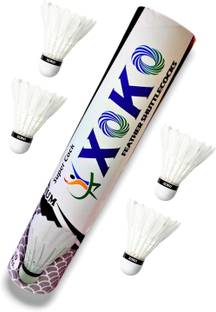 XOKO Super Feather Shuttlecocks for Badminton Feather Shuttle  - White