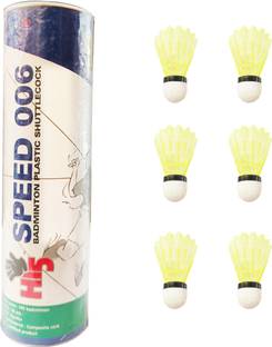 KEE KEE Shuttlecock(HI5AYUSH)- Set of 6 Nylon Shuttle  - Green