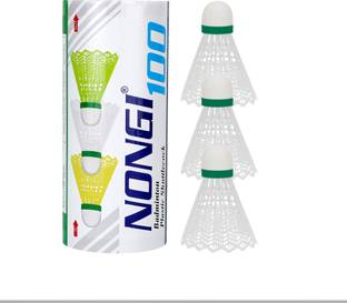 Nongi Badminton Plastic Shuttlecock For Indoor and Outdoor Badminton Shuttle Sports Plastic Shuttle  - White