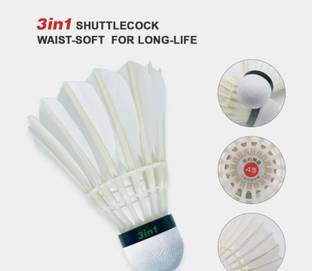acers Badminton Hybrid 3in1 Shuttlecock Dmantis D45 Feather Shuttle  - White