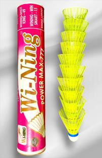 WINING Power Max 777 Badminton Plastic Shuttlecock – Durable & Affordable for Beginners Plastic Shuttle  - Yellow