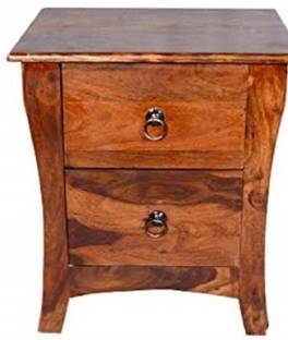 FURNISQUARE Solid Wood Side Table for Living Room | Wooden Bedside Table with Storage | Solid Wood Bedside Table