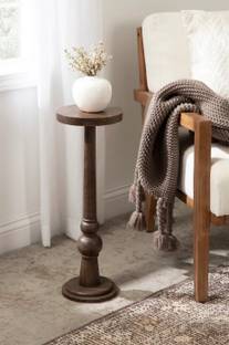 classiconline Mango Wood Round Side Table And Lamp Stand Solid Wood Side Table