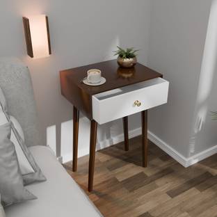 etiquette art Modern Bedside Table with Solid Wood Legs/Night Stand With Drower Engineered Wood Side Table