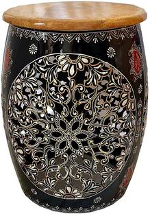 RSN Iron Metal Handpainted Beautiful Stool Cum End Table for Home décor Metal Side Table