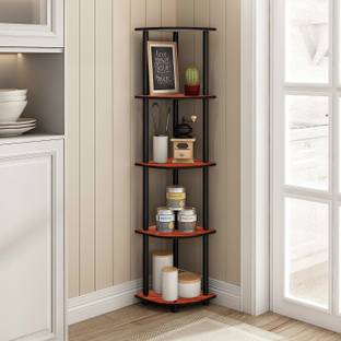 Decorhand 5 Tier Corner Shelf, Industrial Wall Corner Bookshelf, Corner Rack Shelves Engineered Wood End Table
