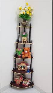 DPH 5 Shelf Wooden Corner, Multipurpose, Wall Corner Table, , corner stand for living room, Floor Standing, Home Décor, Wooden Corner, Wooden Wall Shelf