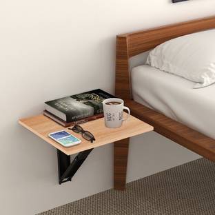 KAWACHI Wall Mount Folding Bedside Table, Mini Wall Mounted Laptop Table for Bedroom Engineered Wood Bedside Table