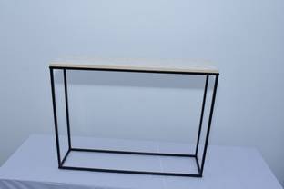 Anishwar Wrought Iron & MDF Wooden Table Top Engineered Wood Console Table