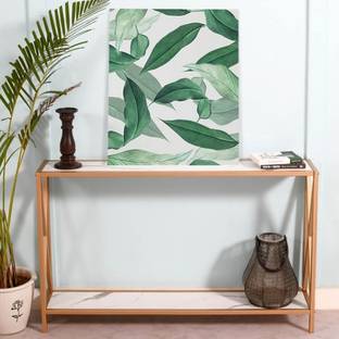 Expressow Enterprises Metal frame Engineering wood top Metal Console Table