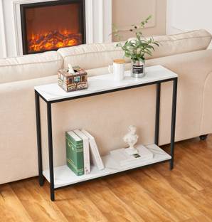 Expressow Enterprises Metal frame Engineering wood top Metal Console Table