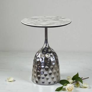 THE ATTIC The Attic Celeste Round End Table Minimal Modern Look,Black Metal End Table