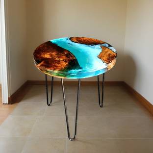 सीज़ा आर्टिज़ Epoxy Resin Solid Wood Coffee & Tea Table | End Table For Living Room सॉलिड वुड एंड टेबल