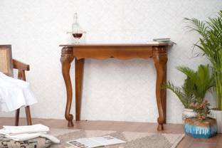 Furnishilp Solid Wood Elephant Design Console/ End/ Corner Table For Living Room, Bedroom Solid Wood Console Table