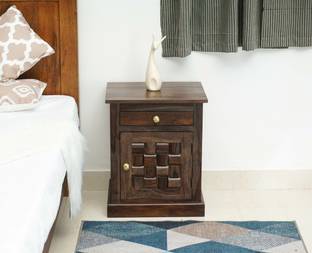 Woodefly 1 Door Side Tables for Bedroom Bed Table - Bedside Table with 1 Drawer Solid Wood Side Table