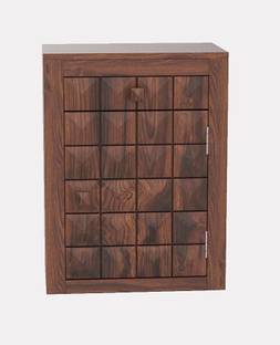 TRUE FURNITURE Sheesham Wood Storage Bedside End Table for Living Room (Natural Teak) Solid Wood Bedside Table