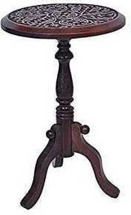 Decorhand Wooden Handcrafted Carved Solid Folding Table Solid Wood Side Table