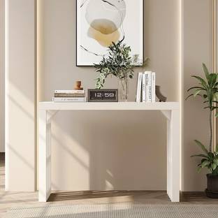 NG Decor 48" Narrow Wooden Entryway Table with Modern White Waterfall Console Table Engineered Wood Side Table