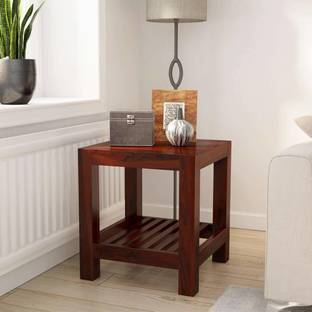 GenuineDecor Contemporary 2 Tier Rustic End Table Solid Wood End Table