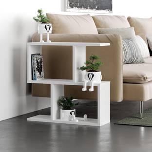 ShahQ S Shaped End Table in Engineered Wood Bedside Table