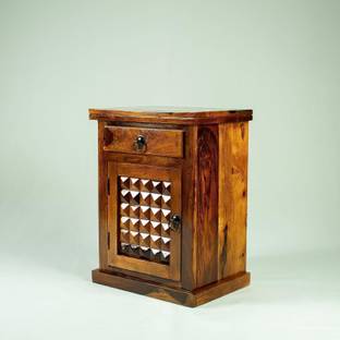 Woodmaze Sheesham Wood Bedside Table with Drawer and Cabinet Storage Solid Wood Bedside Table
