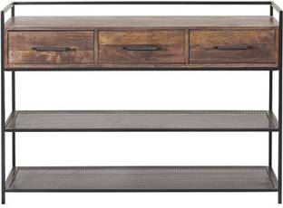 TIMBERTRIBE Timbertribe Console Entryway Table | Side Tables for Room Decor Metal Console Table
