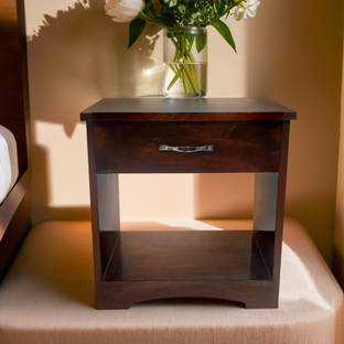 TRUE FURNITURE Alberto Bed Side Table for Bedroom with Drawer Side Table Engineered Wood Side Table