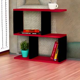 Artival Crafts Engineered Wood S Shape Bedside Table, NightStand (Blue & Black) Engineered Wood End Table