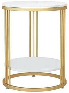 jons arts works Wooden & Iron Stool | Bedside Table | Side Table Steel End Table