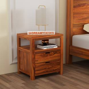 Dreamydesks Solid Wood Bedside Table with Drawer for Bedroom Solid Wood Bedside Table