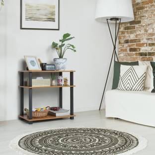 Livzing Turn-N-Tube 3 Tier Wooden Bedside Table / End Table for Living Room -Brown Engineered Wood Bedside Table