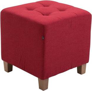Smarts collection Stool with Fabric Cover and Cube Seat with High-Quality Padding Engineered Wood Side Table