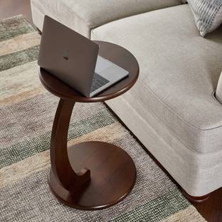 VASIL MART Round -C- Shape Design End Table Bed Side Table Engineered Wood End Table