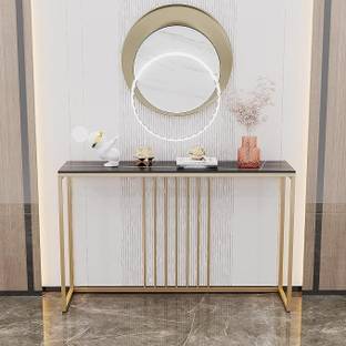 PRITI Entryway Console Table Tabletop Long Table with Golden Frame Narrow Table Engineered Wood Console Table