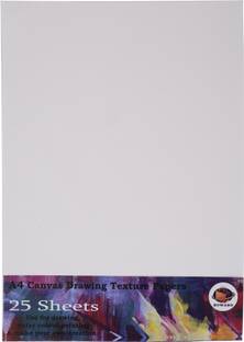 MGS Canvas Drawing Texture Papers, Set of 25 Sheets (A4), Milky White Silhouette Paper Sheet