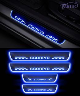 CARZEX Premium Quality Car Door Foot Step Blue LED Sill Plate for Mahindra Scorpio. Door Sill Plate