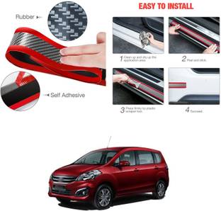 XZRTZ Carbon Fiber Wrap Film Individualized Car Door Sill Protector Self-Adhesive Car Bumper Protector,Waterproof Auto Door Entry Guard Sticker,Anti-Collision Strip Rubber Scratch Protection Strip,Red C167 Door Sill Plate