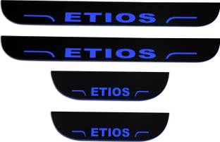 COLOURLINE Set of 4 Car Accessories door sill plates with blue light for ETIOS Door Sill Plate
